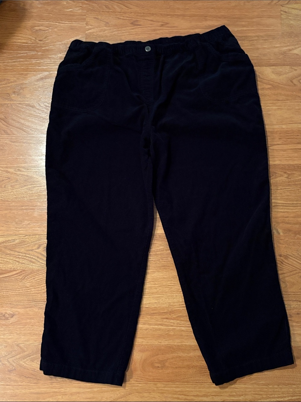 Penningtons Black Corduroy Straight-Leg Trousers